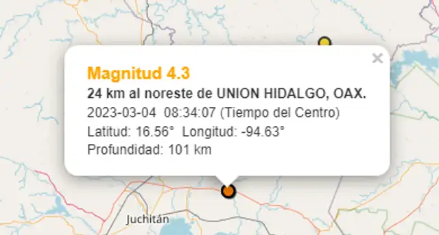 Reporte del último temblor del 4 de marzo en México. Foto: SSN Reporte del último temblor del 4 de marzo en México. Foto: SSN