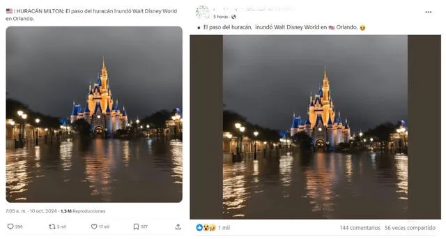 <em> Desinformación sobre Walt Disney World. Foto: captura de X / Facebook</em>   