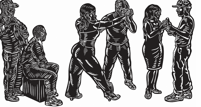  Instalación compuesta por esculturas de hierro calado a escala humana. Imagen: Difusión.    