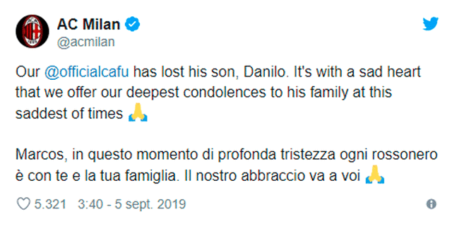 Danilo, el hijo mayor de Cafú, fallece de un infarto durante partido de fútbol