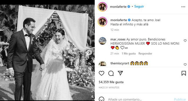 Mon Laferte se casó con su novio Joel. Foto: captura/Instagram