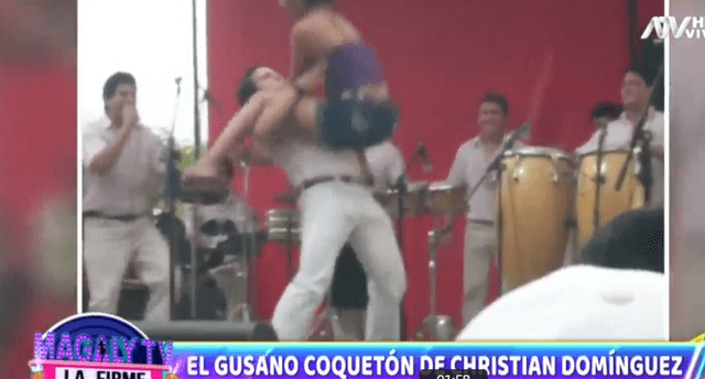 Christian Domínguez y su popular baile de "Cómo se mata el gusano". Foto: captura/ATV