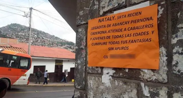 Curiosos avisos de damas que ofrecen sus servicios invaden calles de Cusco [FOTOS]