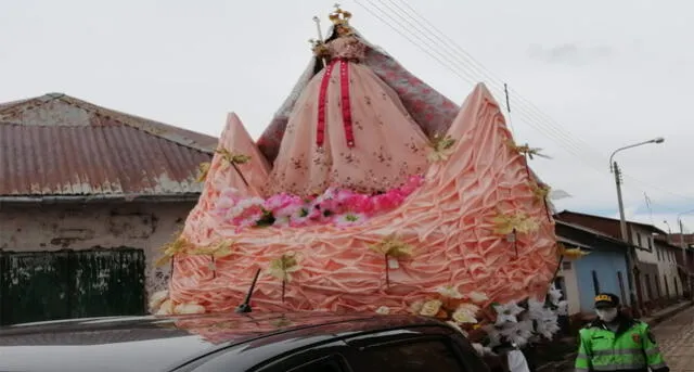 Virgen del Pilar también salió en procesión en provincia de Melgar.