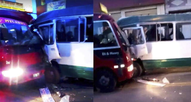 Aparatoso choque entre dos buses urbanos deja 11 heridos en Arequipa [FOTOS y VIDEO]