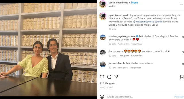 María José Suárez Vértiz y su esposo