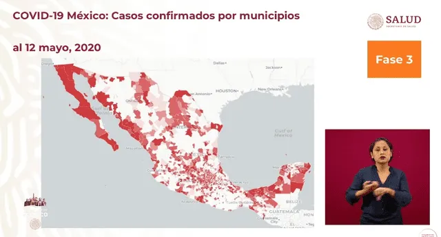 Casos confirmados por municipios. Foto: Captura.