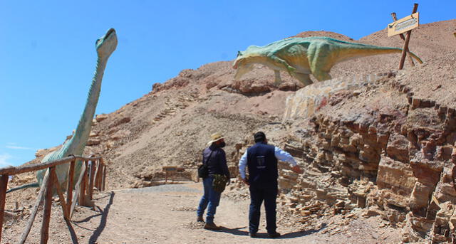 Autoridades visitaron el parque de querulpa para verificar la instalación de protocolos. Foto: Gerencia de Turismo.