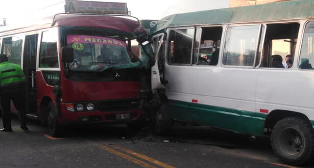Aparatoso choque entre dos buses urbanos deja 11 heridos en Arequipa [FOTOS y VIDEO]