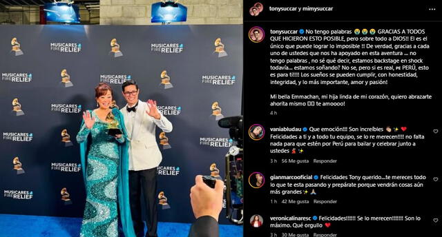 Mensaje de Tony Succar y Mimy Succar. Foto: Captura Instagram Mensaje de Tony Succar y Mimy Succar. Foto: Captura Instagram