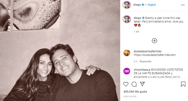 Diego Boneta expresó su amor por Renata Notni en redes sociales. Foto: Diego Boneta/Instagram.