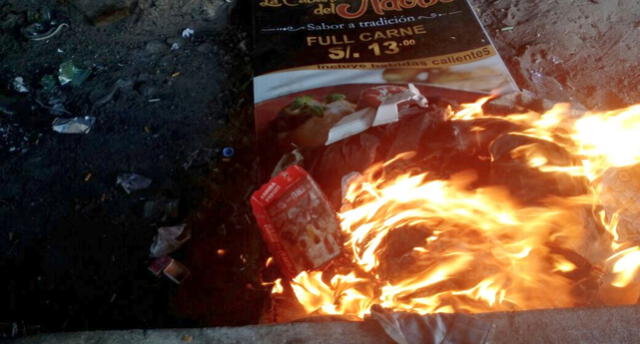 Serenos queman frazadas y ropa de indigentes en torrenteras de Arequipa  [FOTOS Y VIDEO] 