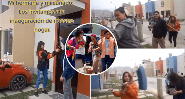 Esta particular familia se volvió viral en TikTok tras replicar a los Gonzales de "Al fondo hay sitio". Foto: composición LR / América TV / TikTok: @anghelaarias689