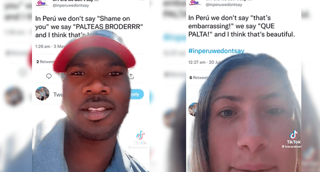 Video de jóvenes extranjeros pronunciando jergas peruanas se viraliza | Foto: composición LR/captura de TikTok/@KiaraCalmet