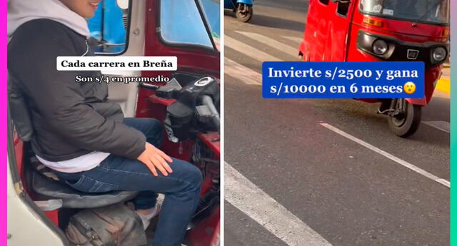 Joven mototaxista asegura conseguir una gran suma de dinero en 6 meses | Foto: Captura de TIkTok