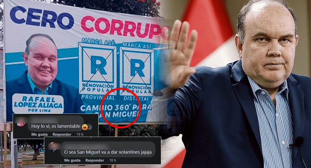Rafael López Aliaga recibe críticas por error en panel | Foto: composición LR/captura de Facebook/Marcos Cabrera/ Antonio Melgarejo/La República