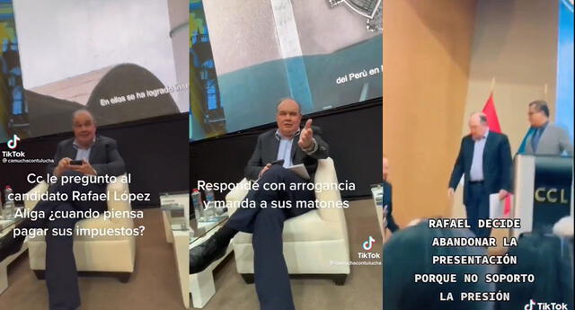 Usuaria trolea a Rafael López Aliaga en pleno debate, y él decide irse ante la presión