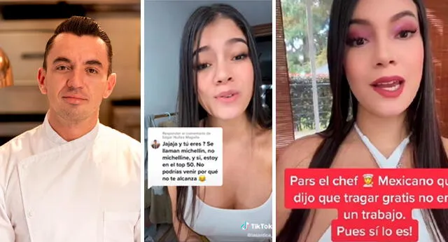 El chef Edgar Núñez usó su cuenta de TikTok para responder los cuestionamientos de la influencer.