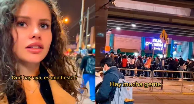 Mujer suiza confunde la cola del Metro de Lima con una fiesta: “Hay mucha gente”