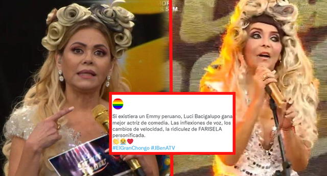 Merece un Emmy: elogian la imitación de Lucy Bacigalupo como Gisela Valcárcel en "El Gran Chongo"