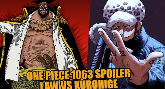 "One Piece" 1063 tendrá a Kurohige peleando contra Trafalgar Law - Foto: Composición Lol