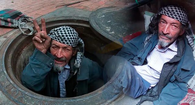 Hombre afirma vivir feliz en una alcantarilla desde hace 18 años: “Esto no tiene precio”