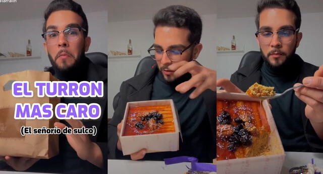 TikTok: ¿Un turrón de S/130? Joven prueba el costoso postre y su reacción se vuelve viral