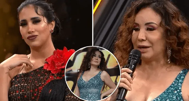 Melissa Paredes confronta a Janet Barboza en El gran show. Foto: composición LOL / América TV