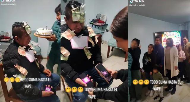 TikTok: hombre celebra su cumpleaños y recibe todo tipo de regalos, incluído 'yapeos'