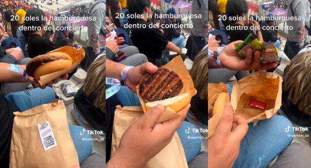 Jóvenes compran una hamburguesa en el concierto de Bad Bunny y su reacción se vuelve viral: “Pa’ eso”