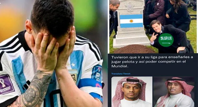 Qatar 2022 sorprendió con la derrota de Argentina en su partido debut. Foto: composición LOL/captura de Twitter
