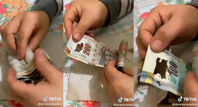 TikTok: quiso gastar sus ahorros, pero se sorprende al ver que billetes fueron devorados por polillas