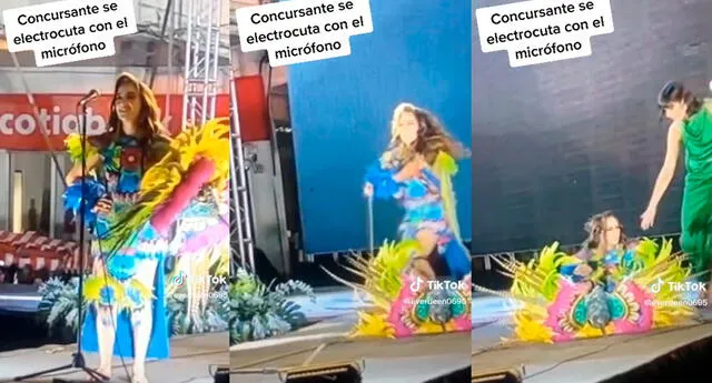 Concursante de belleza se electrocuta con micrófono en plena pasarela:  “Volví recargada, literal” | TikTok | LOL La República