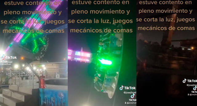 Suben a juego mecánico y se llevan un gran susto al notar que se fue la luz: "Esto sí es adrenalina"