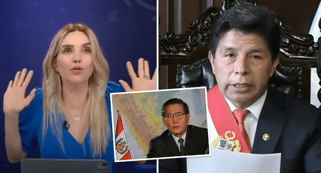 Juliana Oxenford critica intento de golpe de estado de Pedro Castillo, comparándolo con el de Alberto Fujimori. Foto: composición LOL / ATV / TV Perú