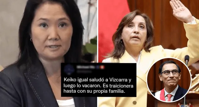 Keiko Fujimori respalda a Dina Boluarte, la primera presidenta del Perú. Foto: composición LOL / Twitter: @KeikoFujimori / Congreso / EFE