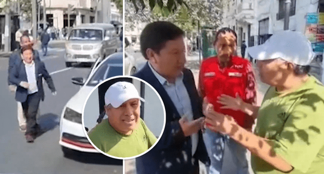 Guido Bellido fue intervenido por un ciudadano peruano que le pidió que se vaya. Foto: composición LOL/TikTok/@pzegarraj