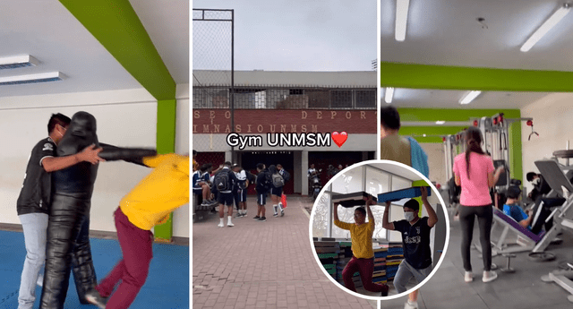 Sanmarquina muestra el gimnasio de su universidad. Foto: composición LOL / TikTok: @scarlettdelacruz_