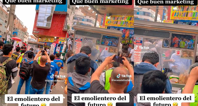 Emolientero instala un televisor en su carretilla para ver los partidos del Mundial: “¡Qué buen Marketing!”