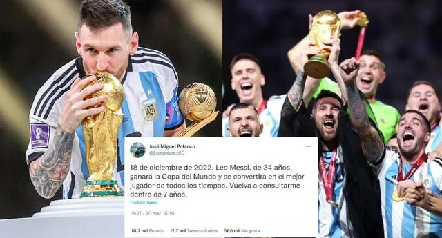 Usuario de Twitter predijo que Messi levantaría la Copa del Mundo un "18 de diciembre de 2022"