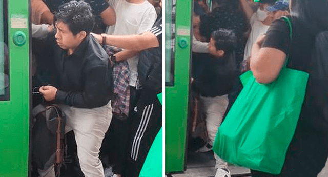 Sujeto protagonizó altercado en el Metro de Lima. Foto: composición LR / TikTok: @la_noche_es_mia_fiufiu_7