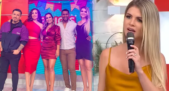 Brunella Horna entre a "América hoy" en reemplazo de Melissa Paredes. | Foto: composición LR/captura de América TV/Brunella Horna/Instagram