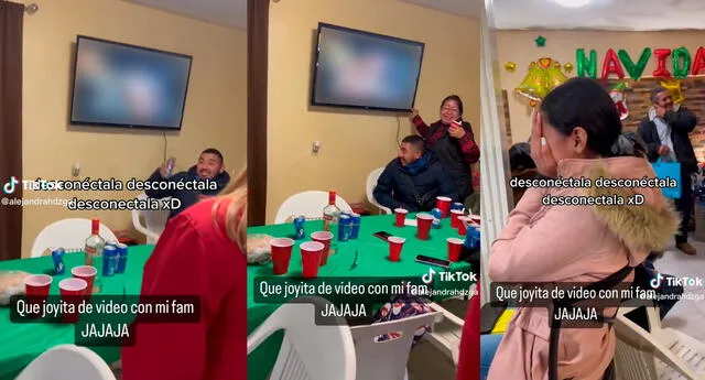 TikTok: familia celebraba una fiesta y, de pronto, apareció una película para adultos en la TV