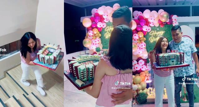 Mujer impresiona a su pareja con una torta del Estadio de la U por su cumpleaños: “Ella es la indicada”