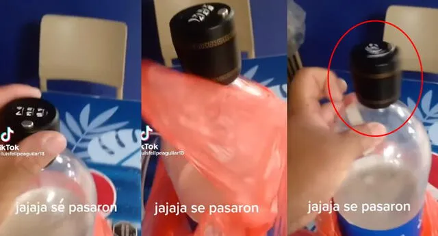 Joven intenta abrir una gaseosa y se percata de que le pusieron candado a la botella: "Eso se llama maldad"