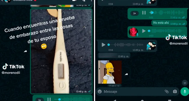 Usuaria confundió un termómetro con una prueba de embarazo |   Foto: composición LR/TikTok/@morenodii