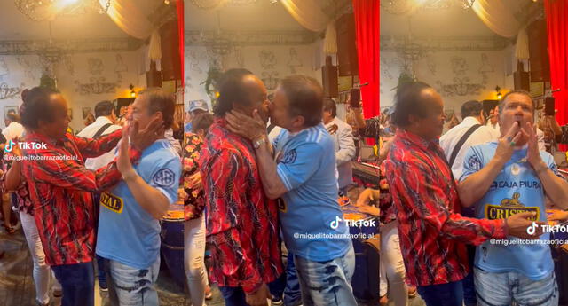 Melcochita y Miguelito Barraza sorprenden al darse un beso durante una fiesta: “¡No lo vean!”