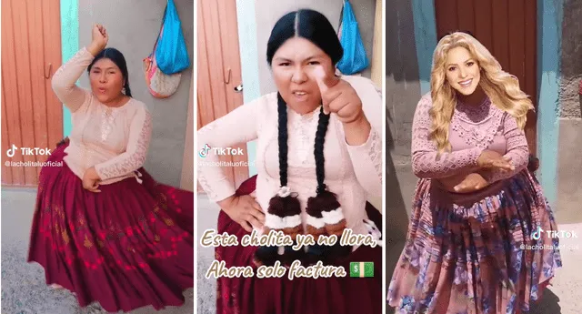 Lourdes Gutiérrez cautiva a los cibernautas de Perú y el mundo con sus singulares pasos de baile. Foto: composición LOL / TikTok: @lacholitaluoficial