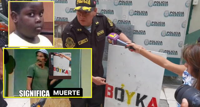 El agente policial se hizo viral al mencionar los presuntos significados de los colores en un escudo artesanal. Foto: captura Twitter/PNP