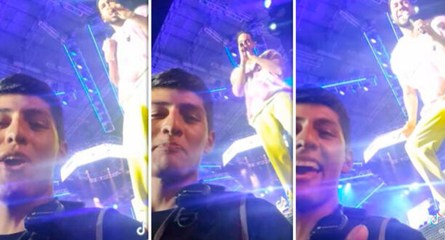 El peruano pudo estar a muy poca distancia de Romeo Santos debido a su rol en el evento. Foto: composición LOL / TikTok: @guimoggv